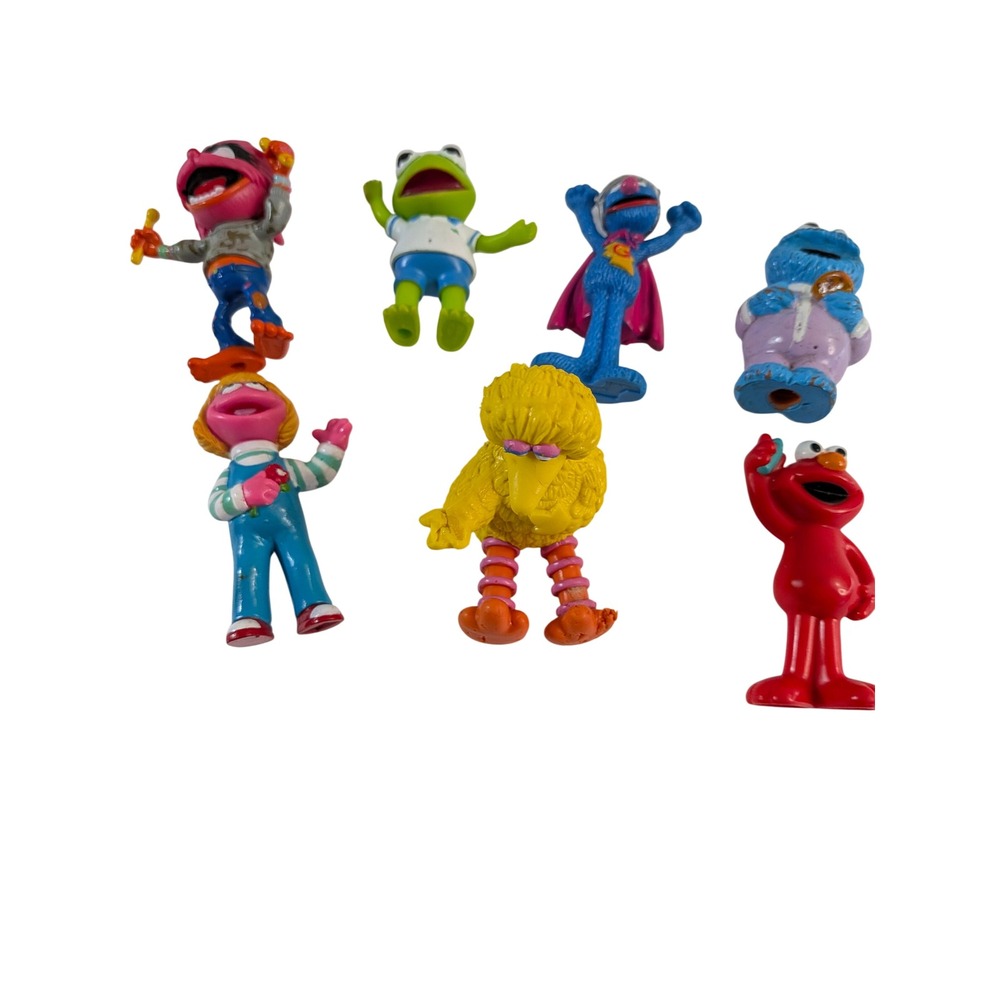 Sesame Street Muppets PVC Mini Figure Lot 7pc Elmo Big Bird Cake Toppers